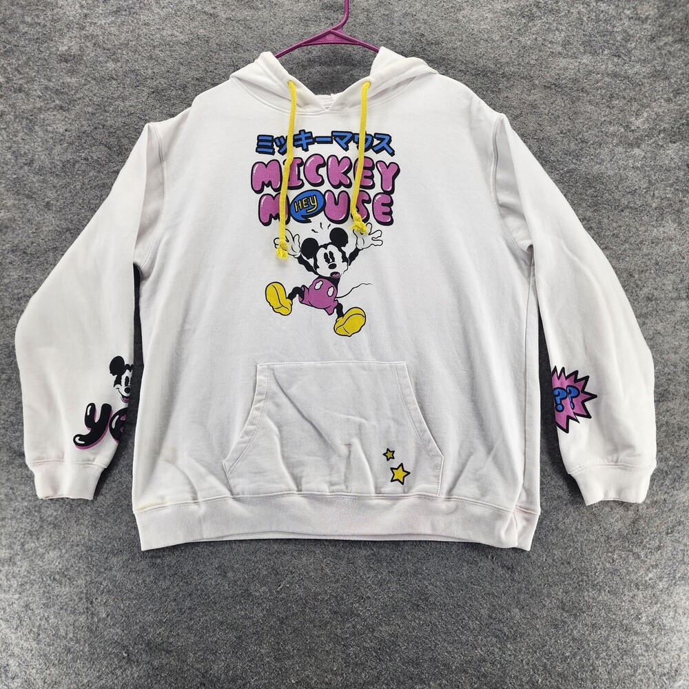 Disney Mickey Mouse Hoodie Womens Juniors XXL 19 White